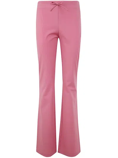 Blumarine Zampa Bow-detail Flared Trousers In Pink & Purple