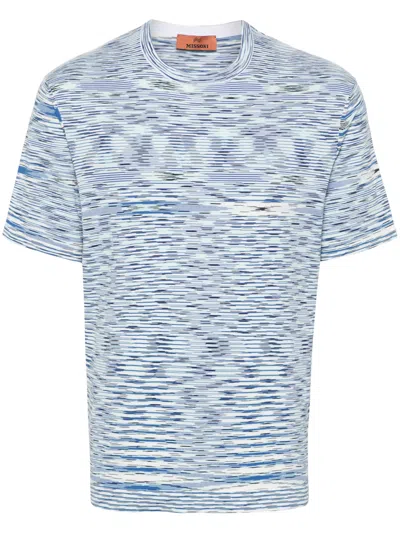 Missoni Dash-print Cotton T-shirt In Blue