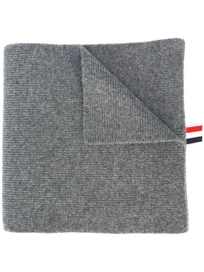 Thom Browne Grey 4-bar Stripe Cashmere Scarf