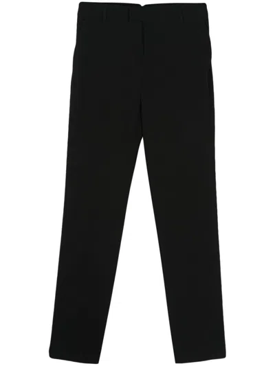 Ami Alexandre Mattiussi Crepe Tapered-leg Trousers In Black