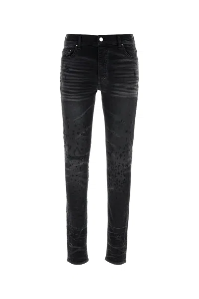 Amiri Black Stretch Denim Jeans In Fadedblack