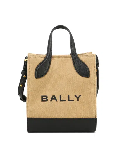Bally "bar Mini" Handbag In Beige