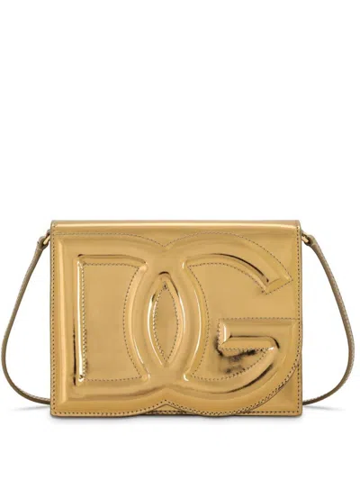 Dolce & Gabbana Dg Gold Calf Leather Bag In Oro Chiaro