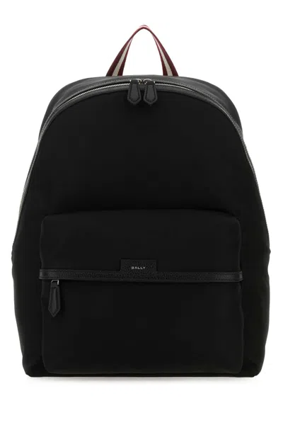 Bally Black Nylon Code Backpack In Blackpalladio