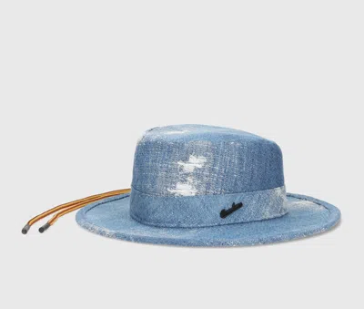 Borsalino Tanaka Safari Hat In Blue
