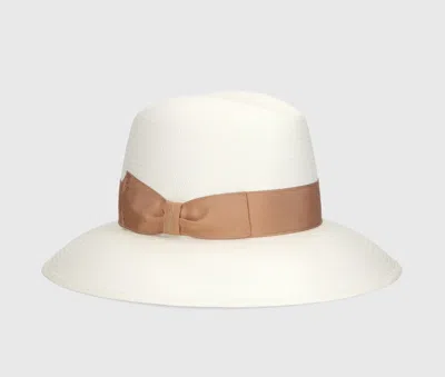 Borsalino Claudette Panama Fine Wide Brim In White_light_brown_hat_band