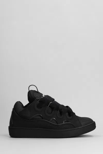 Lanvin Black Curb Sneakers In 10 Black