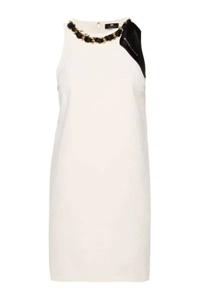 Elisabetta Franchi Sleeveless Mini Dress In White