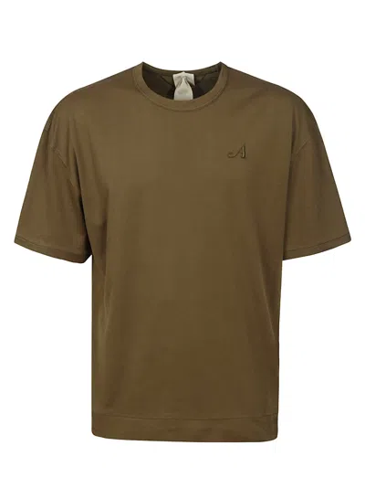 Ten C Logo-embroidered Cotton T-shirt In Brown
