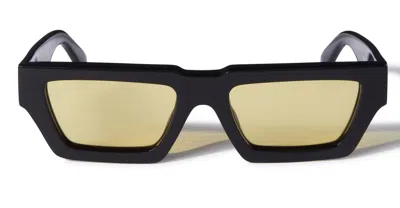 Off-white Black Manchester Sunglasses In Black Yellow