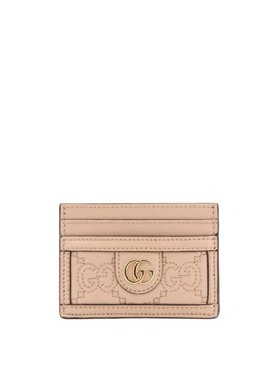 Gucci Logo Plaque Cardholder In Pink