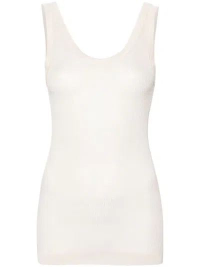 Lemaire Ribbed Tank Top In Cream