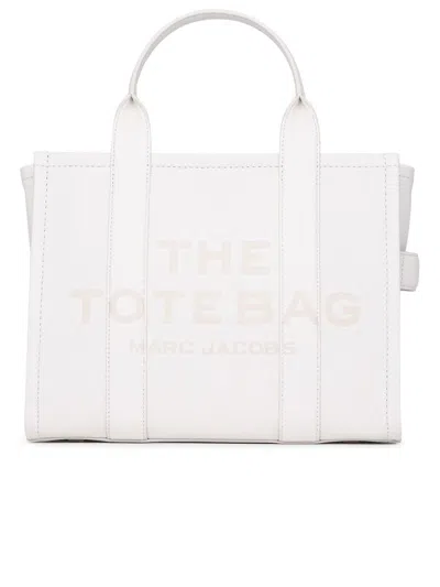 Marc Jacobs Cream Leather Midi Tote Bag In Avorio