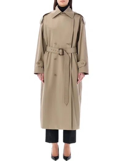 Max Mara Double Breasted Trench Coat In Beige