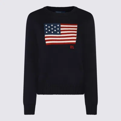 Polo Ralph Lauren Navy Blue, Red And White Cotton Jumper
