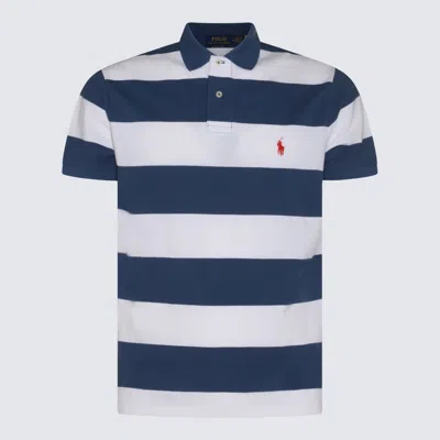Polo Ralph Lauren White And Blue Cotton Polo Shirt In Old Royal/white