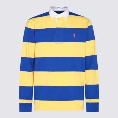Polo Ralph Lauren Yellow And Blue Cotton Polo Shirt In Chrome Yellow/cruise Royal