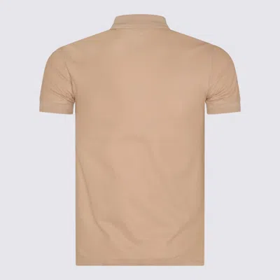 Burberry Beige Cotton Polo Shirt In Soft Fawn