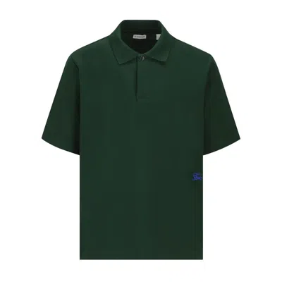 Burberry Green Cotton Polo Shirt In Ivy