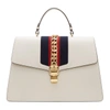 Gucci Sylvie Large Chain-embellished Leather Tote In White