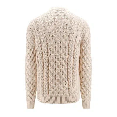 Givenchy Logo Cotton Crewneck Sweater In Beige