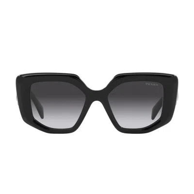 Prada Womens Black Pr 14zs Irregular-frame Acetate Sunglasses