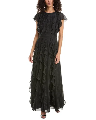 Ted Baker Ruffle Gown In Black