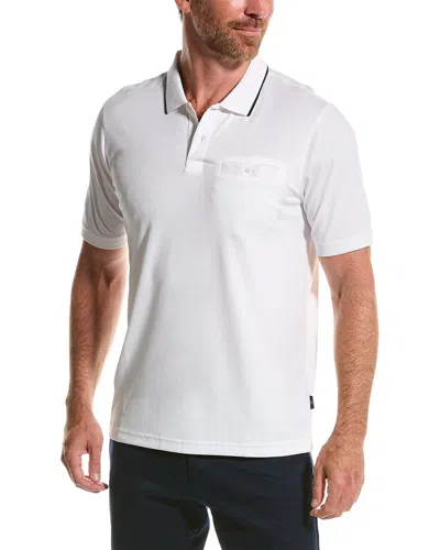 Ted Baker Galton Slub Polo Shirt In White