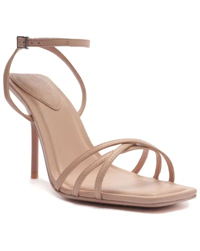 Schutz Amelia Square Leather Sandal In Beige