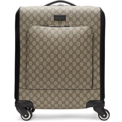 Gucci Beige Gg Supreme Suitcase In Grey