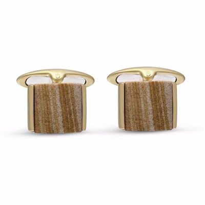 Gucci Wood Jasper Stone Cufflinks