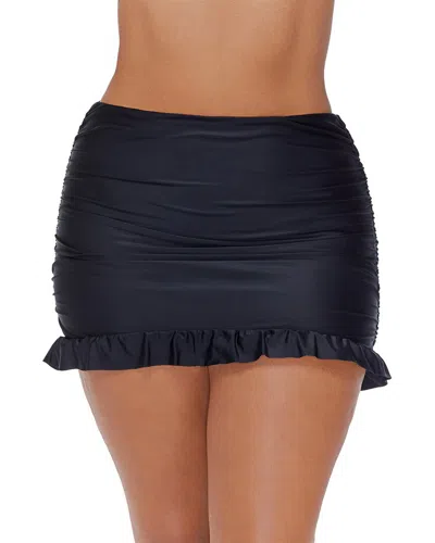 Raisins Curve Plus Size Echo Swim Skirt In Black