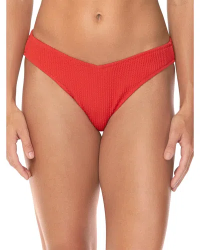 Raisins Juniors' Oahu Ribbed Bikini Bottoms In Red