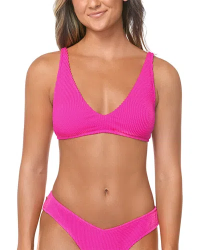 Raisins Juniors' Pisces Ribbed Bikini Top In Pink
