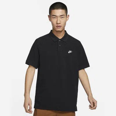 Nike Club Short Sleeve Polo In Black/ White