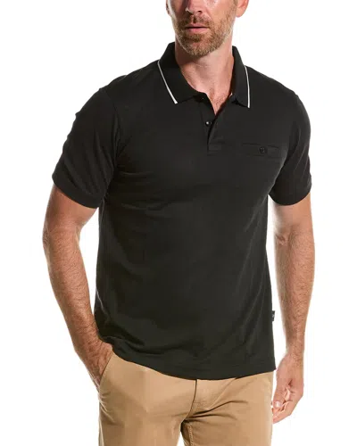 Ted Baker Galton Slub Polo Shirt In Black