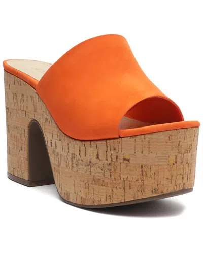 Schutz Dalle Cutout Nubuck Sandal In Flame Orange