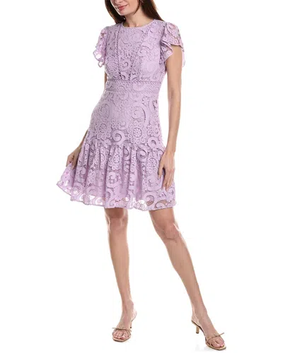 Nanette Lepore Nanette  Valentina Re-embroidered Mini Dress In Purple