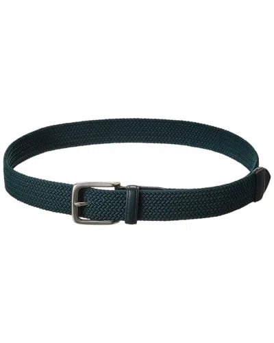 Brass Mark Stretch Woven Belt In Blue