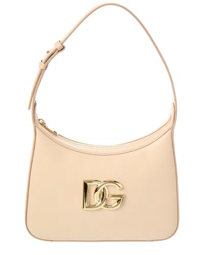 Dolce & Gabbana Dolce&gabbana Pink Leather 3.5 Shoulder Bag In Beige