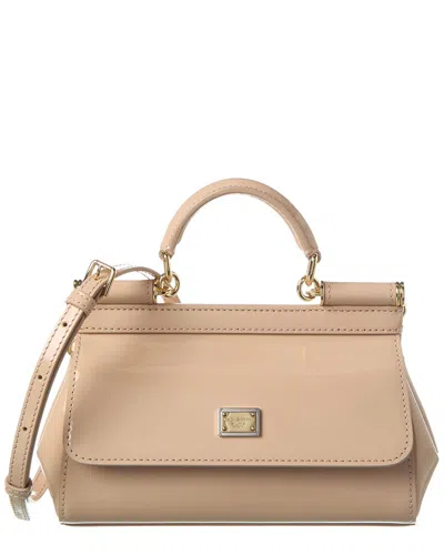 Dolce & Gabbana Sicily Small Patent Satchel In Pink