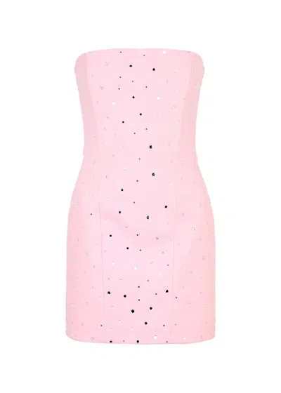 Giuseppe Di Morabito All Over Crystal Dress In Light Pink