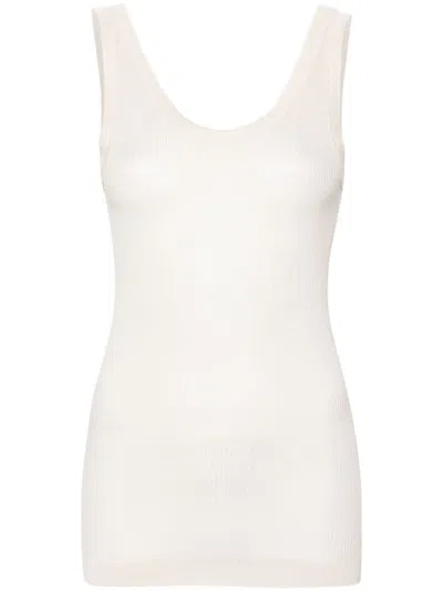 Lemaire Fine-ribbed Seamless Tank Top In Neutrals
