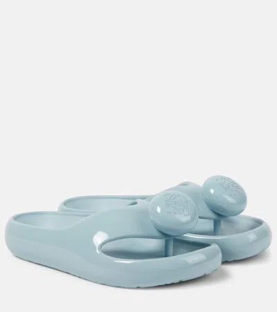 Loewe Paula's Ibiza Foam Pebble Thong Sandals In Blue