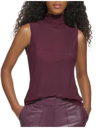 Calvin Klein Womens Mesh Day To Night Blouse In Red
