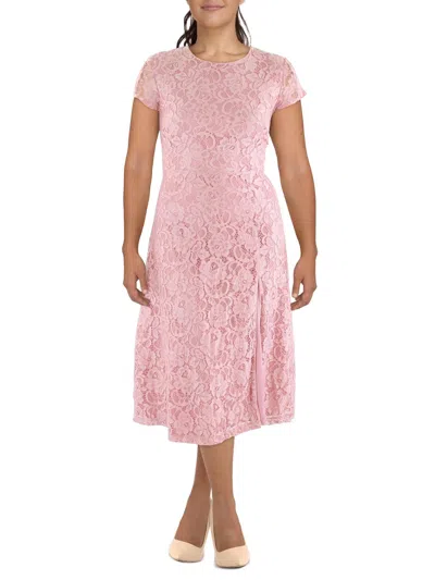 Alexia Admor Riley Womens Lace Long Fit & Flare Dress In Pink