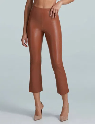 Commando Faux Leather Crop Flare Leggings In Cocoa In Brown