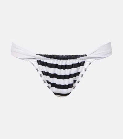 Bananhot Striped Bikini Bottom In Black