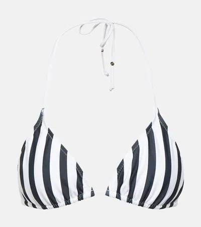 Bananhot Striped Bikini Top In White