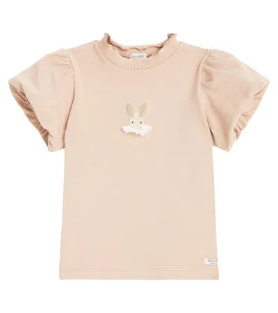 Donsje Kids' Nowien Embroidered Cotton-blend T-shirt In Pink